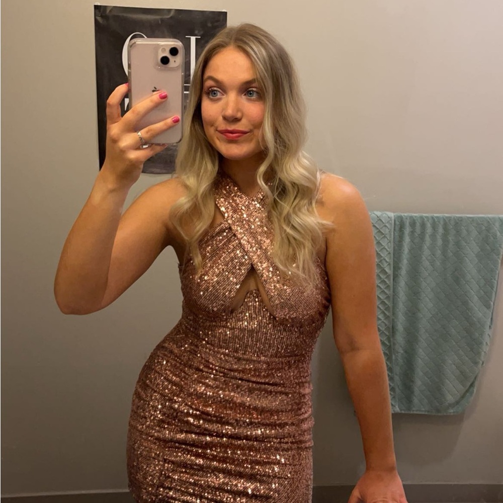 Sequin Halter Dress